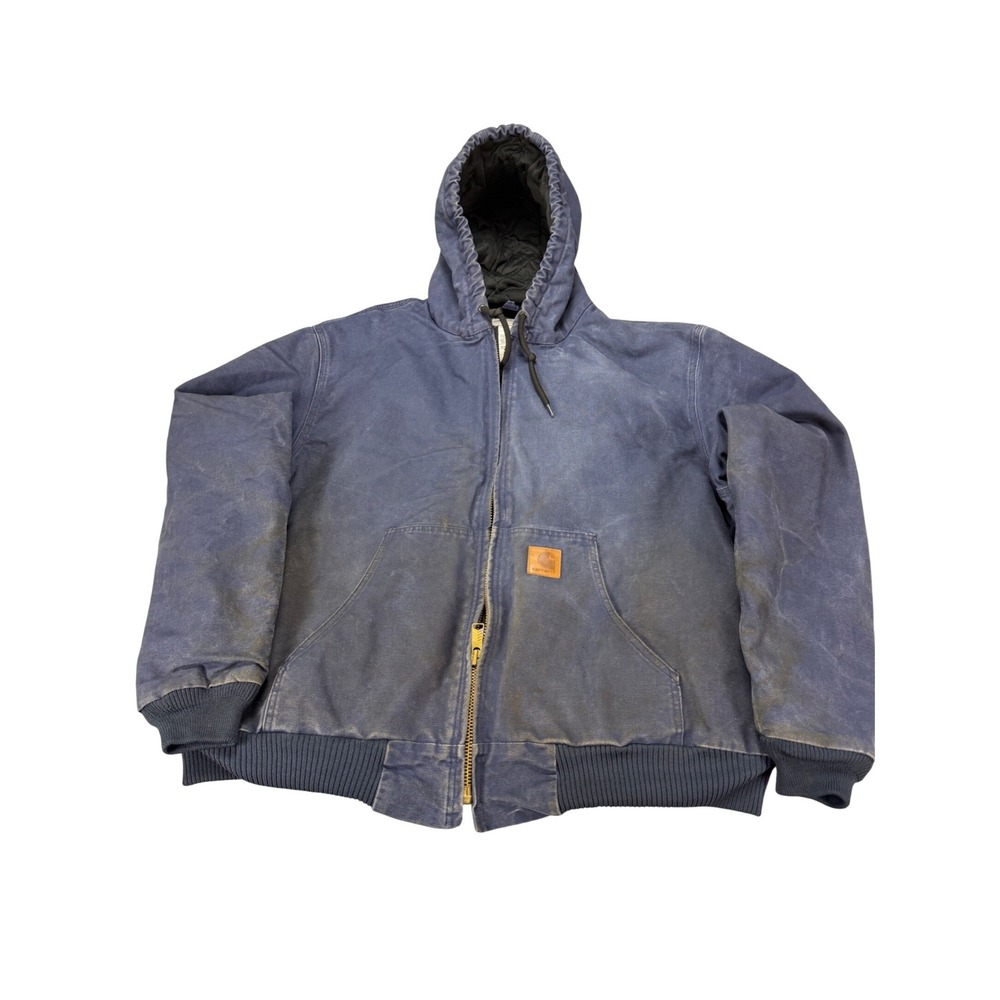 Carhartt J130 Quilted Lined Duck Canvas Active Jacket 2XL Distressed Stained‎